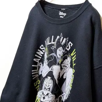 디즈니 빌런 빅 로고 맨투맨 트레이닝복 블랙 구제 의류