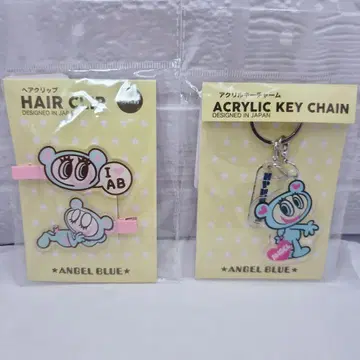 [ 익명 배송 ] ANGEL BLUE 아크릴 키링 헤어 클립 돈키