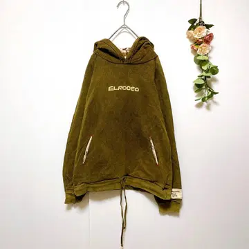 [ EL RODEO ] 엘르로데오 후드티 로고 카키 ( F )
