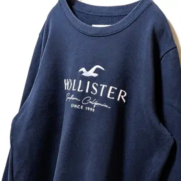 홀리스터 로고 자수 맨투맨 트레이닝복 네이비 네이비 컬러 L 구제 의류