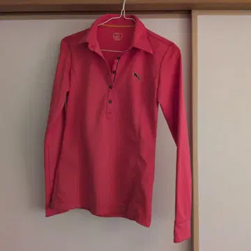 PUMA 핑크 긴팔 피케 셔츠 L 사이즈