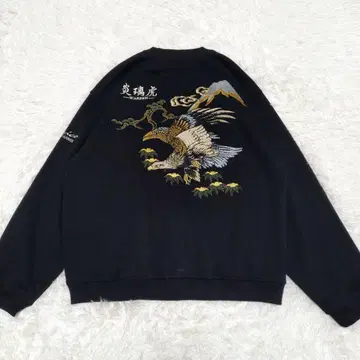 WARREN 염리호 매 자수 일본풍 패턴 트레이닝복 M 블랙