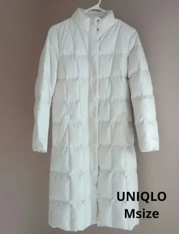 UNIQLO 유니클로 화이트 롱 다운 코트 퀼팅 디자인