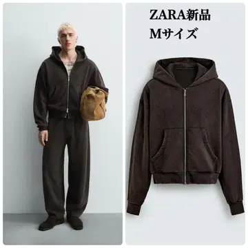 완판템 ZARA 크롭 후디 M 사이즈 택 포함 새상품 브라운