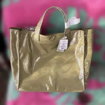 합성 피혁 토트백 중형 그린