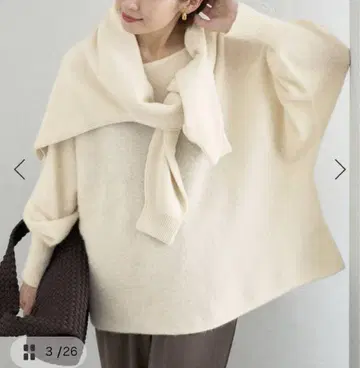 IENA 새상품 퓨어 캐시미어 돌먼 풀오버 화이트 니트