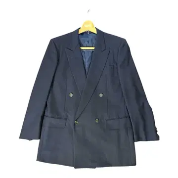 Scabal 스캐벌 네이비 더블 자켓 96A7 오른쪽 소매에 희미한 오염