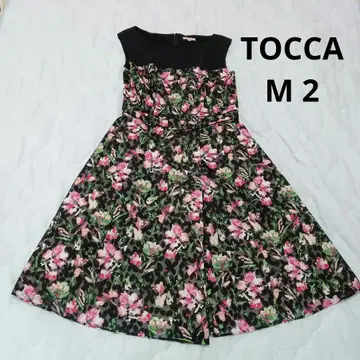 TOCCA 토카 슬리브리스 꽃무늬 원피스 플레어 원피스 무릎 기장