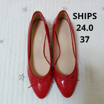 SHIPS 쉽스 에나멜 펌프스 빨간색 레드 리본