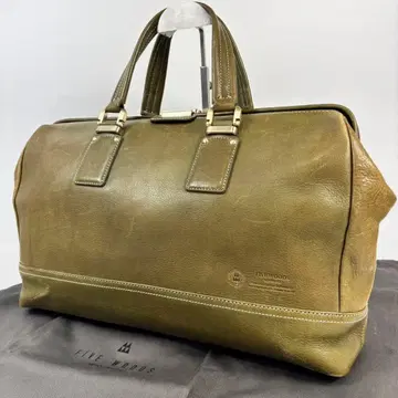 단종 레어 FIVE WOODS 더레스 백 비즈니스 백 천연 가죽 그린