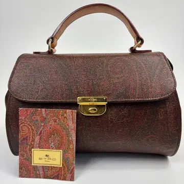 에트로 포멀 백 페이즐리 무늬 로고 금장 장식 PVC 락 금장 장식