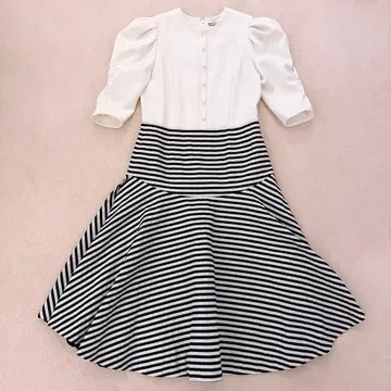 BORDERS at BALCONY 원피스 38 M 펄 퍼프 슬리브