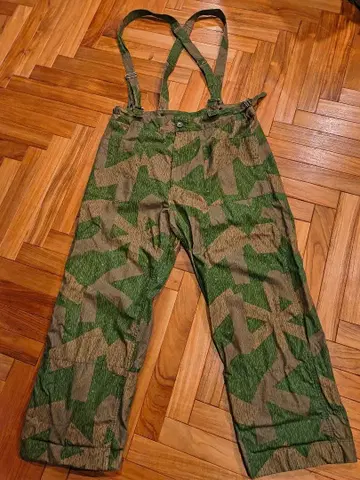 레어 스노우피크 카모 패턴 서스펜더 포함 워크 팬츠