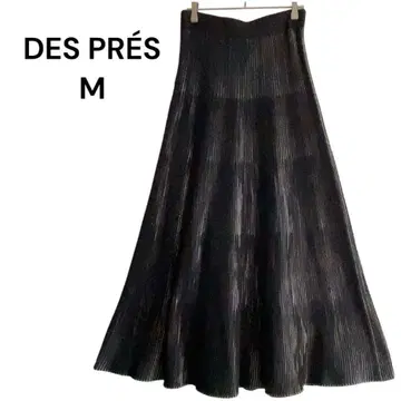 데프레 롱 스커트 플레어 스트라이프 블랙 체형 커버 1694