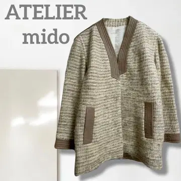 k1 [아틀리에미도] 노카라 자켓/레어 코트 겉옷 고급 돌려입기 부드러움