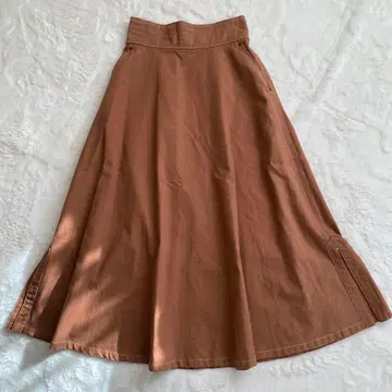 SCOTCLUB 스콧 클럽 롱 플레어 스커트 면 린넨 허리밴딩