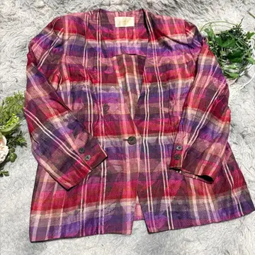 [ aquamarine ] 노카라 퍼플 계열 체크 자켓 올 패턴 13호