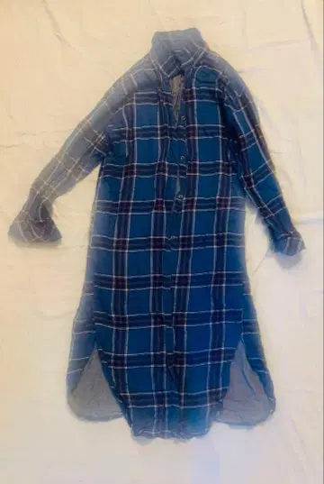 ROSE BUD 파랑 체크 무늬 셔츠 원피스