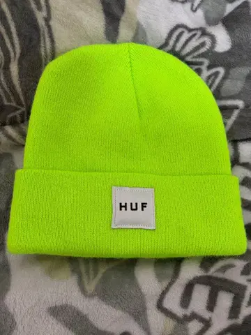 HUF 형광 그린 니트 모자
