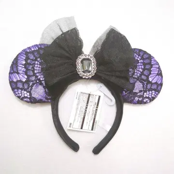 디즈니 할로윈 미니 레이스 머리띠 퍼플 보라색