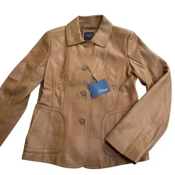 ROBO TREND 양가죽 자켓 코트 카멜 브라운 택 포함