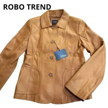ROBO TREND 양가죽 자켓 코트 카멜 브라운 택 포함