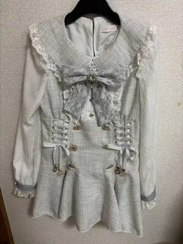 메시지 리본 트위드 셋업