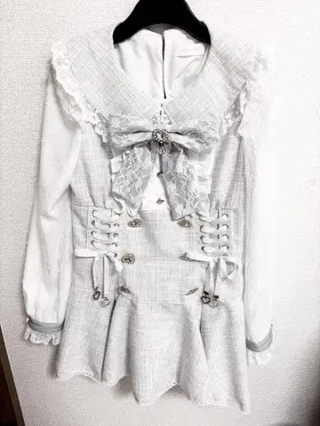 메시지 리본 트위드 셋업