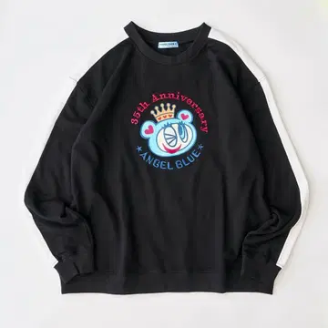 ANGEL BLUE 35주년 소매 절개 맨투맨