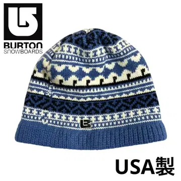 90s USA제 버튼 노르딕 무늬 니트 모자 비니 모자