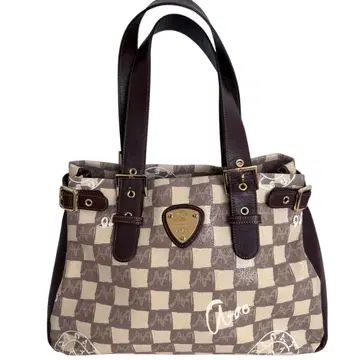 ATAO 아타오 토트백 핸드백 브라운 체크 패턴 숄더