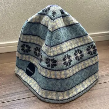레어 버튼 비니 니트 모자 노르딕 무늬 빈티지