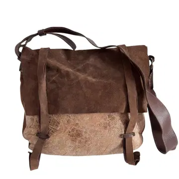 LCN 숄더백 가죽 브라운 스웨이드 사선 가케