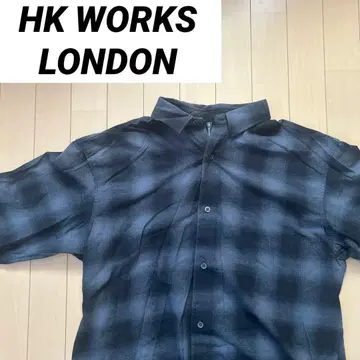 HK WORKS LONDON 그런지 옴브레 체크 긴팔 셔츠 M