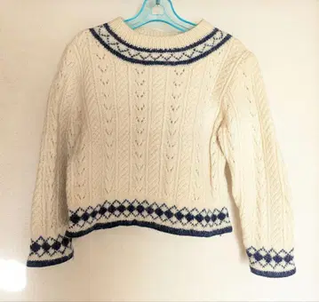 아이보리 케이블 니트 스웨터 스커트 세트