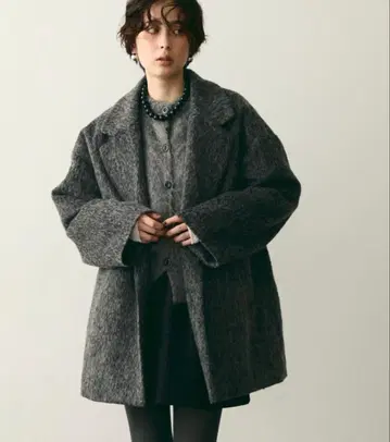 샤기 미들 테일러 코트