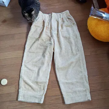 베이지 코듀로이 스트레이트 팬츠 일본제