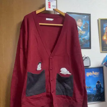 그라니프 graniph 이누야샤 오스와리 워셔블 니트 가디건 빨간색