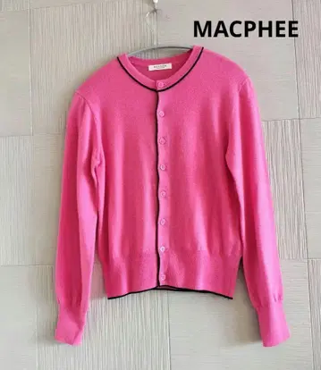 MACPHEE 플레인 울 크루넥 가디건