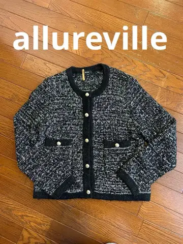 allureville 알아바일 노카라 가디건 골드 버튼