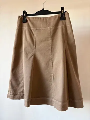 CIVIDINI 치비디니 베이지 무릎 기장 플리츠 스커트