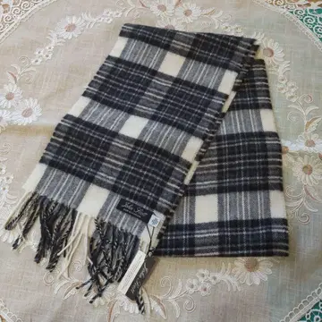 존 스캇 체크 무늬 머플러 스코틀랜드제 울 100% 미사용 새상품