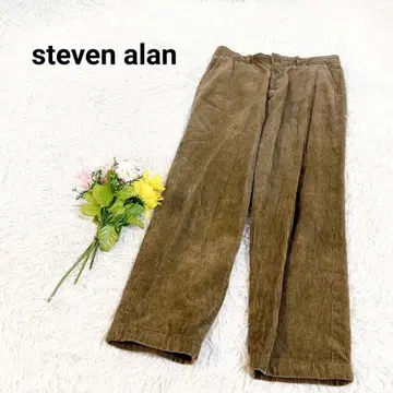 스티븐 앨런 [ S ] 코듀로이 팬츠 와이드 팬츠 무지 코튼 100%
