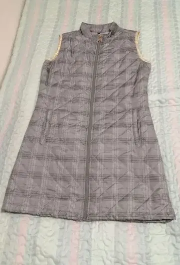 그레이 체크 다운 원피스 M