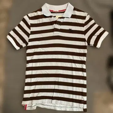 Abercrombie&Fitch 반팔 피케 셔츠 브라운 스트라이프