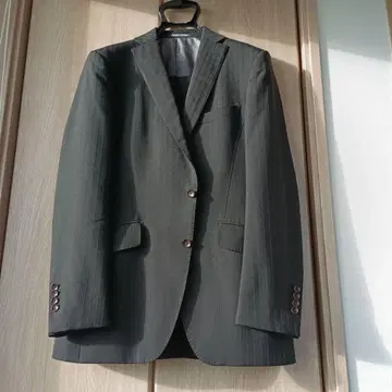 블랙 스트라이프 비즈니스 정장 (자켓, 베스트)