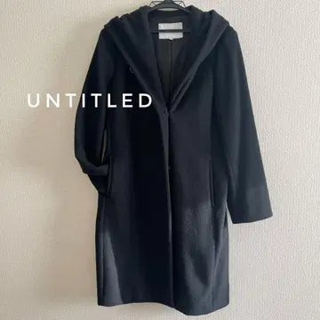 언타이틀 UNTITLED 후드 부착 블랙 울 롱 코트 2