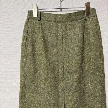 닥스 런던 트위드 롱 스커트 (L 상당) 그린 더블 슬릿 성인