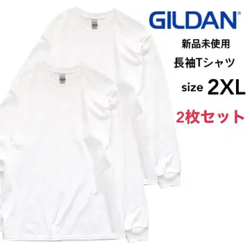 길단 미사용 새상품 울트라 코튼 6oz 긴팔 티셔츠 화이트 2장 2XL