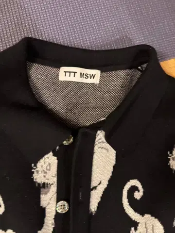 TTT MSW 라이온 패턴 니트 가디건